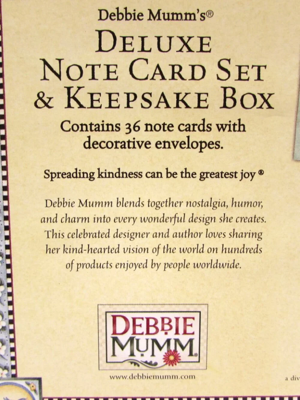 Debbie Mumm Deluxe 36 Blank Note Card Decorative Envelopes Set Keepsake Box